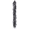 Six-foot black flocked willow pine garland with layered wispy branches and a full cascading silhouette