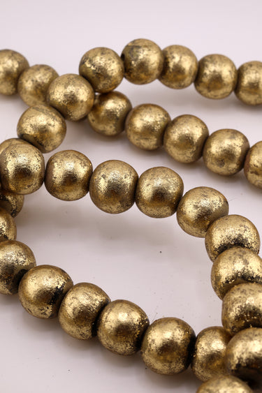 6' Wood Bead Garland - Antique Gold