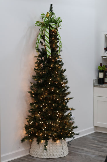 Halifax Balsam Fir Half Christmas Tree prelit with 350 lights.