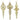 Shiny Gold Mercury Glass Finial Ornaments, 9.5" & 10" (Set of 3)