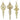 Shiny Gold Mercury Glass Finial Ornaments, 9.5" & 10" (Set of 3)