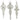 Shiny Silver Mercury Glass Finial Ornaments, 9.5" & 10" (Set of 3)