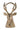 Shiny gold aluminum deer head wine bottle holder with textured detailing and branching antlers, measuring 9 inches high.