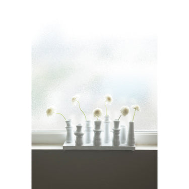 Stoneware Multi Vase with 8 Sections – White Ceramic Bud Vase Centerpiece