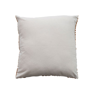 Brown Tufted Cotton Throw Pillow 20x20 | Textured Decorative Cushion