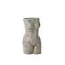Anora ceramic female form vase with washy white aged finish on white background