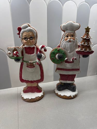 Gingerbread Mrs. Clause w/ Joy Figurine, 12"H
