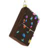 Cody Foster Cosmic Brownie Ornament featuring a glass brownie design with glossy chocolate icing and colorful candy sprinkle details.