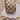 Checkered Pattern Ribbon, Cream/Gold, 2.5" x 10Y