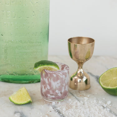 Top view of brass double-sided jigger bar tool