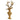 E+E Frankie Bust figurine with antlers, glasses, and pipe in antique gold cast aluminum, 22.75"H