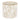 Warm white ceramic planter with delicate gold branch designs and a gold-trimmed rim.