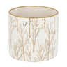 Warm white ceramic planter with delicate gold branch designs and a gold-trimmed rim.