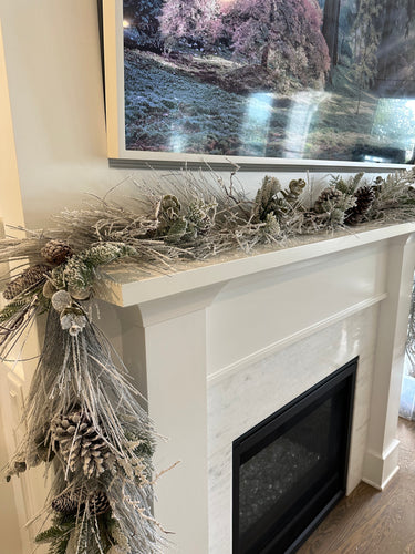 Eucalyptus & Pine Cone Garland w/ Frosted Pine