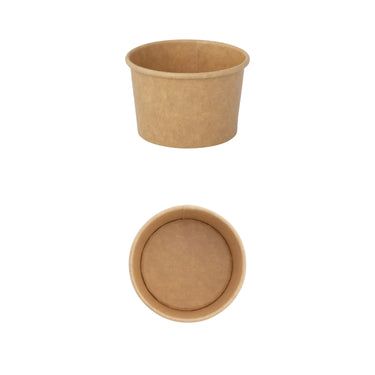 4 oz Paper Single Use Containers Set of 24 | Natural Kraft Disposable Cups