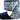 White ribbon with navy blue floral print and wired edges, partially unrolled