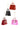 Cody Foster Luxury Bag Ornament Set featuring four glossy glass handbag ornaments in black, pink, red, and orange with hanging cords.