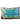 Mahjong Forever needlepoint pillow front view with aqua center panel, floral patterned border, and olive green piping