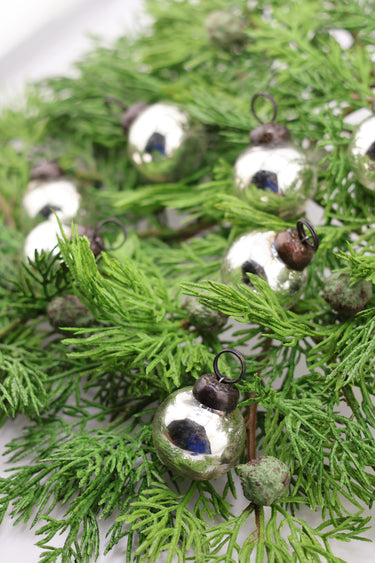 1" Round Mercury Glass Ball Ornaments - Silver Finish (Set of 30)