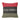 A square decorative throw pillow with a color-blocked design featuring red on top, a dark charcoal gray middle band with 'MERRY CHRISTMAS' in white script, and olive green on the bottom. The pillow has a cream-colored piped edge and is shown against a plain white background.