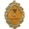 Cody Foster Press for French Champagne Ornament featuring a glass ornate gold call button design with glitter accents, jewel details, and champagne-inspired text.