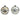 5" Floral Daisy Ball Ornament - Silver/Gold & Gold/Silver (Set of 2)