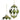 4" Quilted Patterned Glass Ornaments - Green/White/Gold (Set of 2)