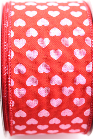 Love Heart Pattern Ribbon – Red & Pink (2.5" x 10yds)