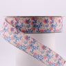 Floral patterned ribbon on a white background