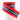 Patriotic red ribbon with a blue stripe and silver stars.