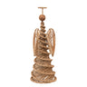 Decorative angel figure made of braided material on a white background