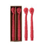 Unscented Flamingo Shaped Taper Candles in Box, Fuchsia Color, Set of 2