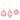 Embossed Iridescent Pink Glass Ornaments (3 Assorted) 3.75"H x 3.25" Dia, 4"H x 3.25"Dia, 5.25"H x 2.75"Dia