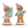 Pastel Gingerbread Kids (Set of 2) 6"Hx3.25"Lx2"W