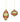 Gold Red/Green Stripes Ornament, Glass (Set of 2)  3.5"H x 3.25"Dia, 5.25"H x 2.75"Dia