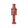 Pink and red sugar-finish resin nutcracker figurine, 12.25 inches tall.